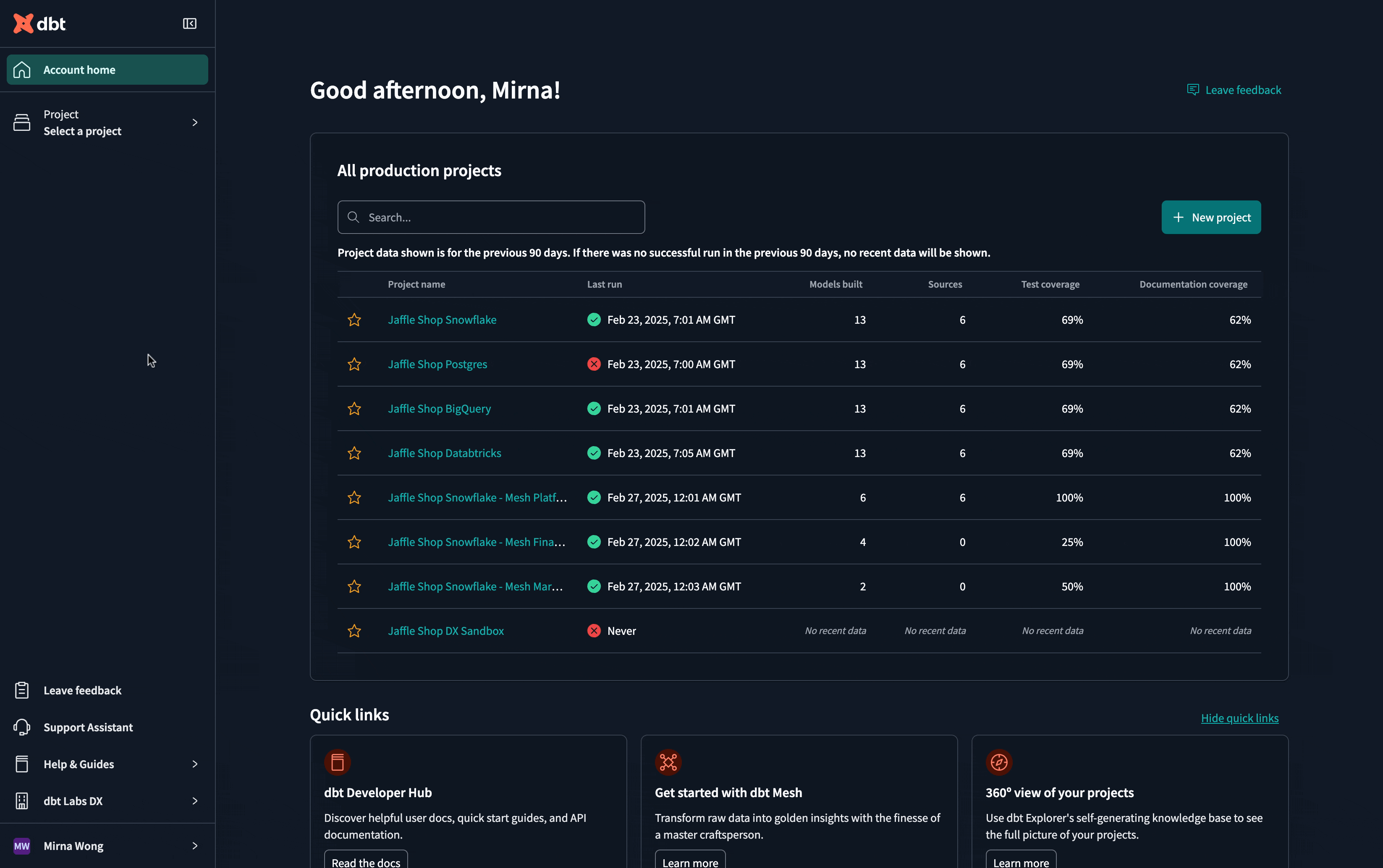 Leave feedback in dbt Cloud Leave feedback in dbt Cloud